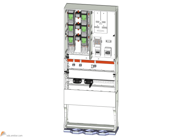 Szafka pomiarowa dla układu półpośredniego - widok 3D