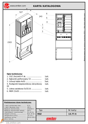 RSZ - karta katalogowa